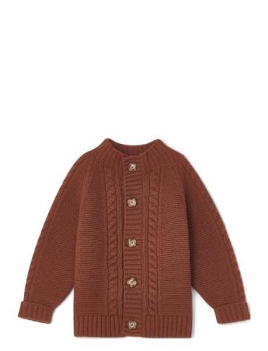 Knitted Cardigan Tops Knitwear Cardigans Red Garbo&Friends