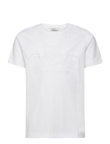 Tonal As Ss T-Shirt Tops T-shirts Short-sleeved White GANT