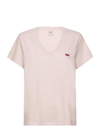 Perfect Vneck Mauve Chalk Tops T-shirts & Tops Short-sleeved Pink LEVI...