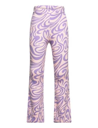 Leggings Soft Flare Aop Young Bottoms Trousers Purple Lindex