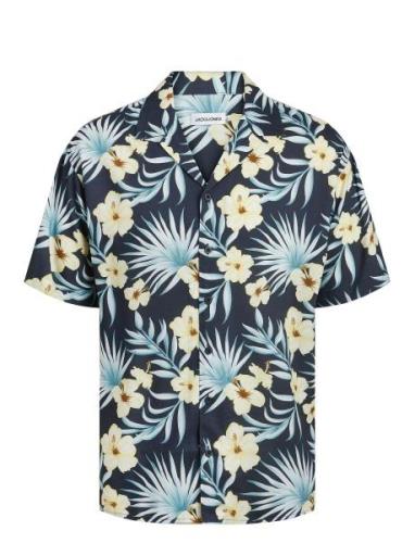 Jjjeff Floral Aop Resort Shirt Ss Tops Shirts Short-sleeved Navy Jack ...