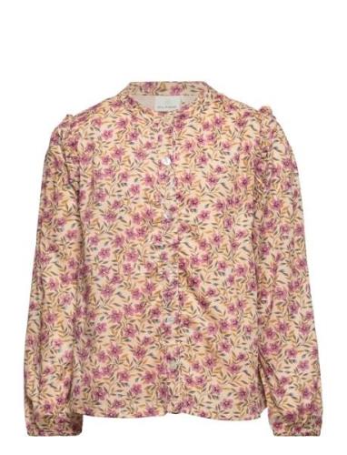 Shirt Flower Woven Tops Blouses & Tunics Pink En Fant