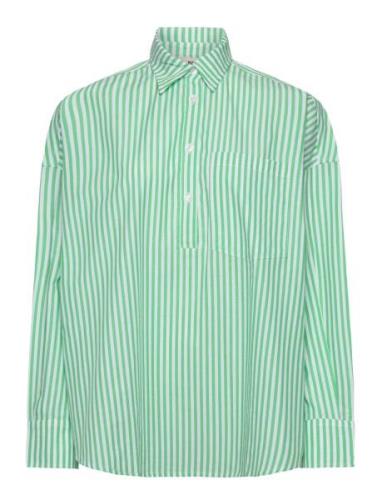 Popla Petrea Shirt Tops Shirts Long-sleeved Green Mads Nørgaard