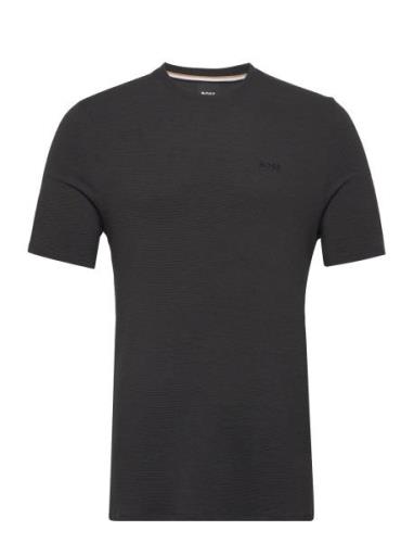 Rib T-Shirt Tops T-shirts Short-sleeved Black BOSS