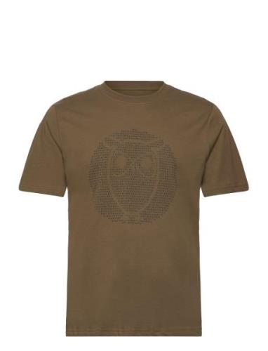 Regular Fit Owl Chest Print - Gots/ Tops T-shirts Short-sleeved Khaki ...