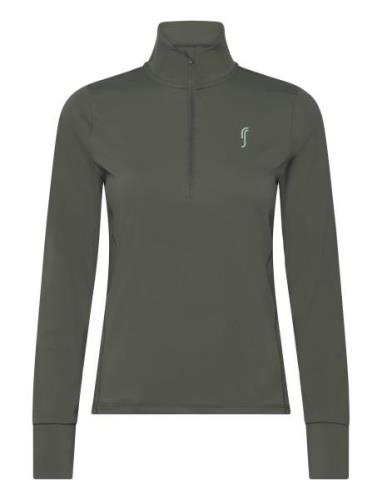 RS Sports Women’s Stretch Tech Half Zip Sweater Khaki Green