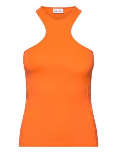 Calvin Klein Stretch Jersey Racer Tank Orange