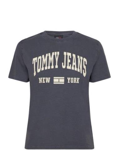 Tommy Jeans Tjw Reg Washed Varsity Tee Ext Marinblå