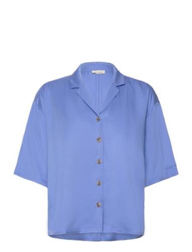 Eselly 2/4 Shirt Tops Shirts Short-sleeved Blue Esme Studios