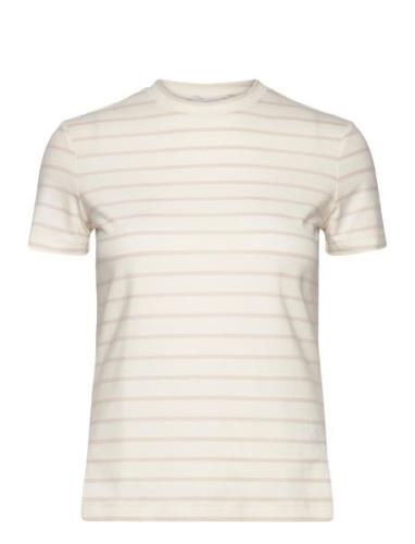 T-Shirts Tops T-shirts & Tops Short-sleeved Cream Esprit Casual