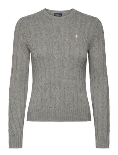 Cable-Knit Cotton Crewneck Sweater Tops Knitwear Jumpers Grey Polo Ral...