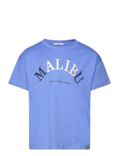 Over D Printed T-Shirt Tops T-shirts Short-sleeved Blue Tom Tailor