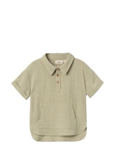 Lil'Atelier Nmmdolie Fin Ss Loose Shirt Lil Khaki Green