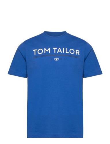 Printed T-Shirt Tops T-shirts Short-sleeved Blue Tom Tailor