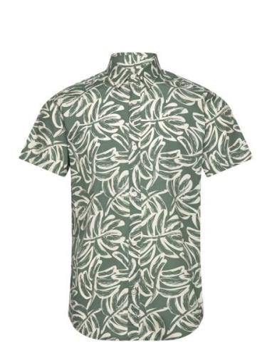 Jack & J S Jorlafayette Aop Shirt Ss Ln Grön