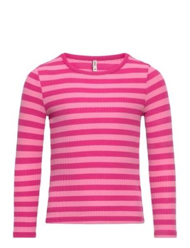 Kmgella L/S Top Jrs Tops T-shirts Long-sleeved T-shirts Pink Kids Only