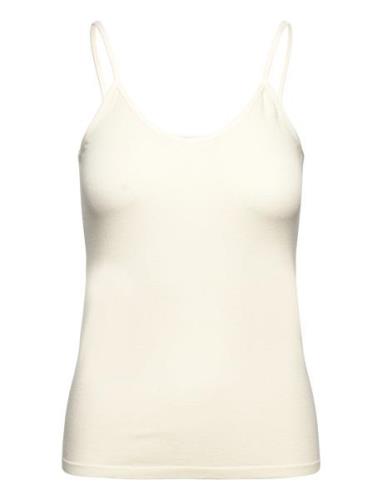 Emmy Cashmere Singlet Tops T-shirts & Tops Sleeveless Cream Swedish St...