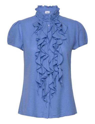 Ellisz Ss Shirt Tops Blouses Short-sleeved Blue Saint Tropez