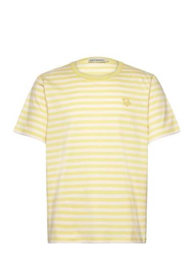 Tasaraita Ss Tops T-shirts & Tops Short-sleeved Yellow Marimekko