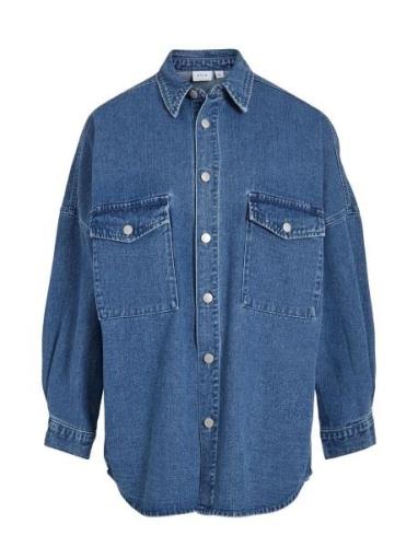 Vimalou L/S Over Denim Shirt Tops Shirts Long-sleeved Blue Vila