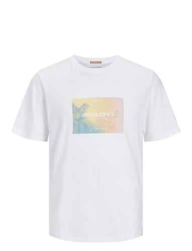 Joraruba Sunset Branding Tee Ss Jnr Tops T-shirts Short-sleeved White ...