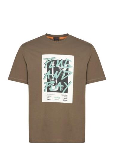 Teepantera Tops T-shirts Short-sleeved Khaki Green BOSS