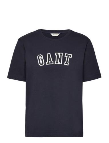 GANT Rel Logo C-Neck T-Shirt Blå