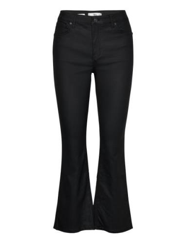 Sienna Flare Crop Waxed Jeans Bottoms Jeans Flares Black Mango