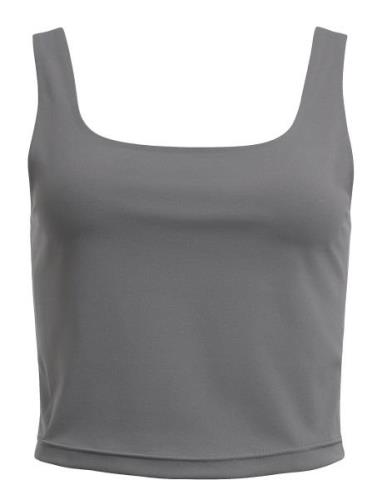 Butter Soft Alice Fitted Top Tops Crop Tops Sleeveless Crop Tops Grey ...