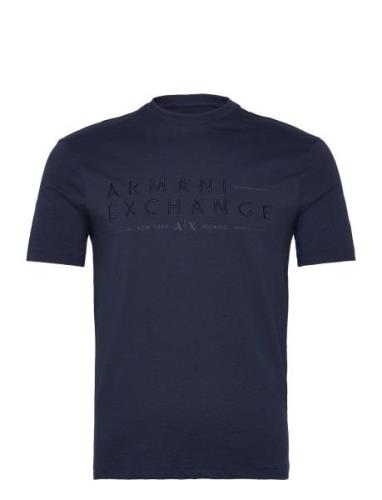 T-Shirt Tops T-shirts Short-sleeved Navy Armani Exchange