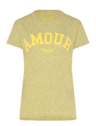 Walk Pc Flamme Amour Tops T-shirts & Tops Short-sleeved Yellow Zadig &...