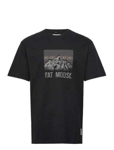 Hike Tee Tops T-shirts Short-sleeved Black Fat Moose