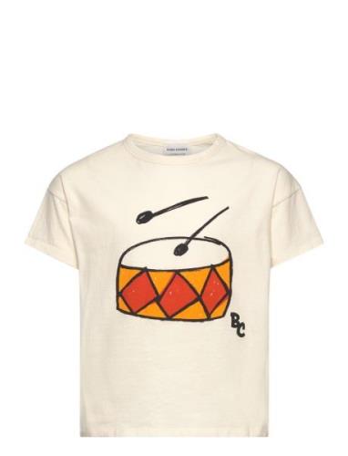 Play The Drum T-Shirt Tops T-shirts Short-sleeved Cream Bobo Choses