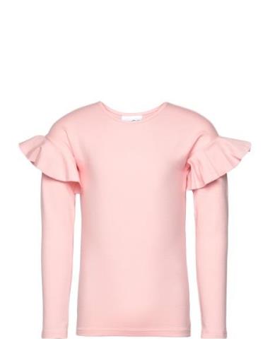 Frilla Shirt Tops T-shirts Long-sleeved T-shirts Pink Gugguu