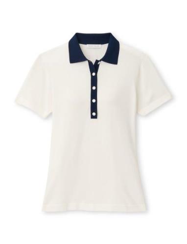 Peter Millar Stuart Short Sleeve Collared Performance Sweater Vit