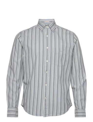 Reg Dobby Stripe Shirt Tops Shirts Casual Blue GANT