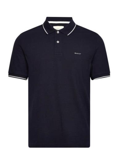 Tipping Ss Pique Rugger Tops Polos Short-sleeved Navy GANT