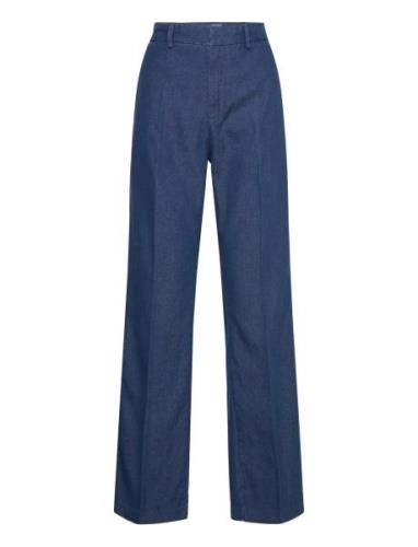 Soft Denim Perry Pants Bottoms Trousers Wide Leg Navy Mads Nørgaard