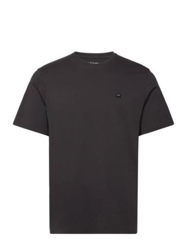 Sign Off Tee Tops T-shirts Short-sleeved Black Wrangler