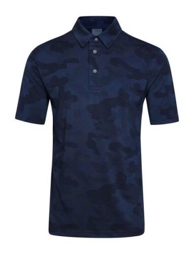 Mens Camou Polo Sport Polos Short-sleeved Navy BACKTEE