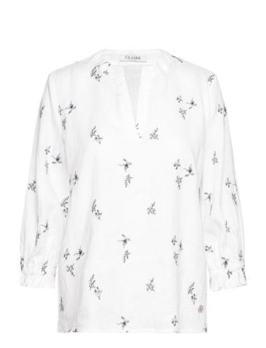 Rikkeliza - Shirt Tops Blouses Long-sleeved White Claire Woman