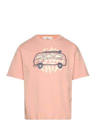 Embossed Printed T-Shirt Tops T-shirts Short-sleeved  Mango