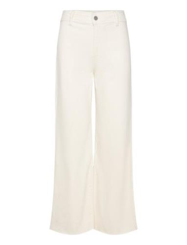 Catherin Culotte High Rise Jeans Bottoms Jeans Flares Cream Mango