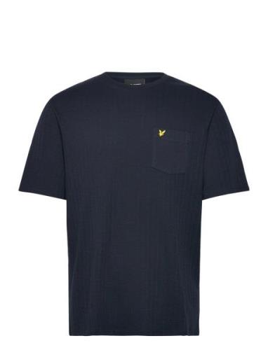 Textured Stripe T-Shirt Tops T-shirts Short-sleeved Navy Lyle & Scott
