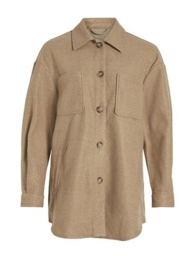 Vikimmi Shirt L/S Jacket - Noos Tops Overshirts Brown Vila