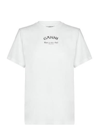 Thin Jersey Designers T-shirts & Tops Short-sleeved White Ganni