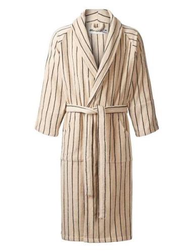 Naram Bathrobe - Creme & Ink Home Textiles Bathroom Textiles Robes Mul...