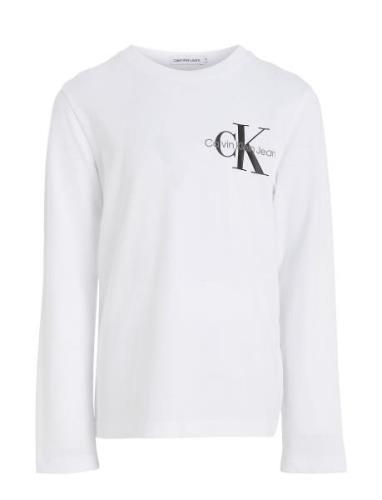 Chest Monogram Ls Top Tops T-shirts Long-sleeved T-shirts White Calvin...