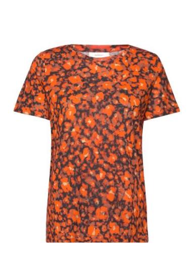 Almaiw Print Tshirt Tops T-shirts & Tops Short-sleeved Orange InWear
