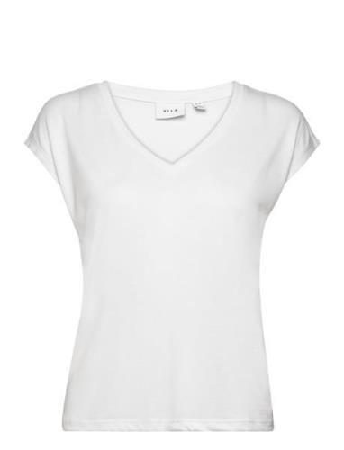 Vimodala V-Neck S/S Top - Noos Tops T-shirts & Tops Short-sleeved Whit...